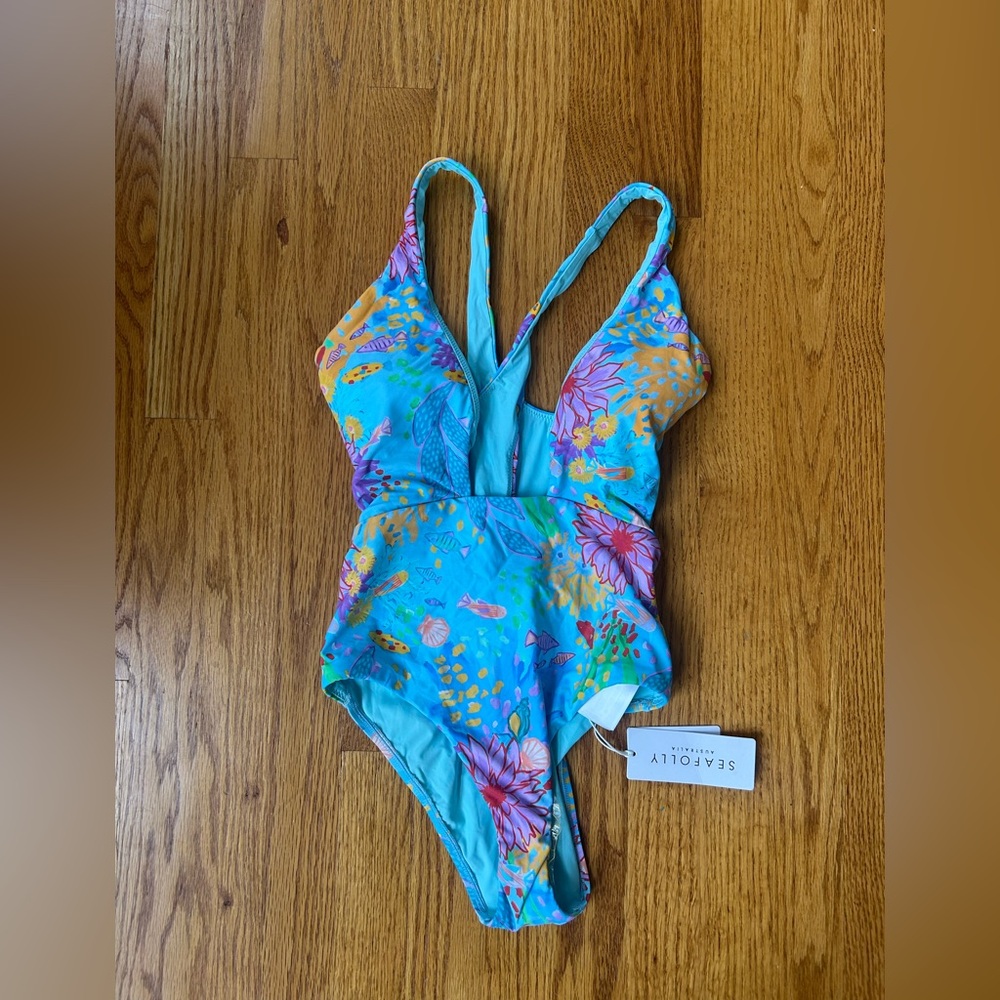Seafolly Blue Floral One Piece Swimsuit